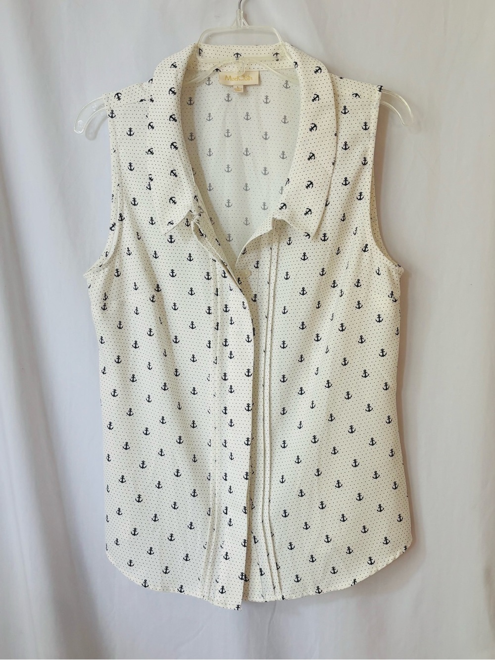 ModCloth Anchor Print Sleeveless Blouse